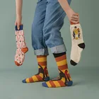 Для мужчин и женщин носки для скейтбординга осенне-зимние с креативными абстрактными Harajuku в стиле хип-хоп улицы Tide красочные Happy забавные носки для девочек