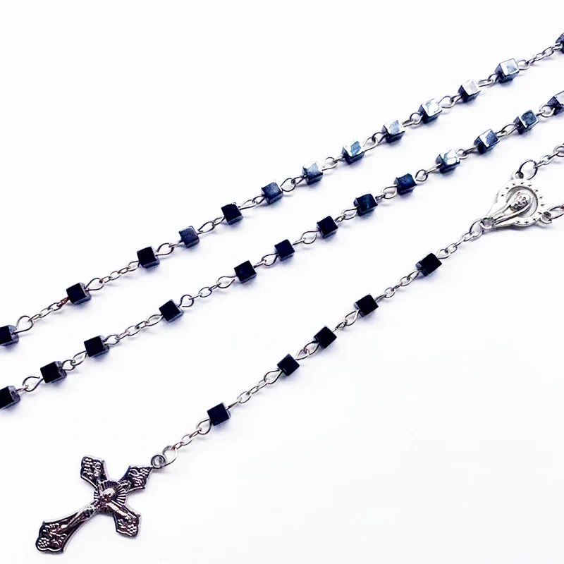 Модное квадратное ожерелье из черной титановой стали 4 мм для мужчин и женщин с