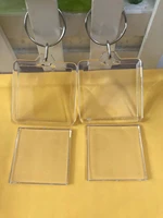 600pcslot Square Blank Acrylic Keychains Insert Photo plastic Keyrings DIY Split Ring Keychains accessories with free shipping