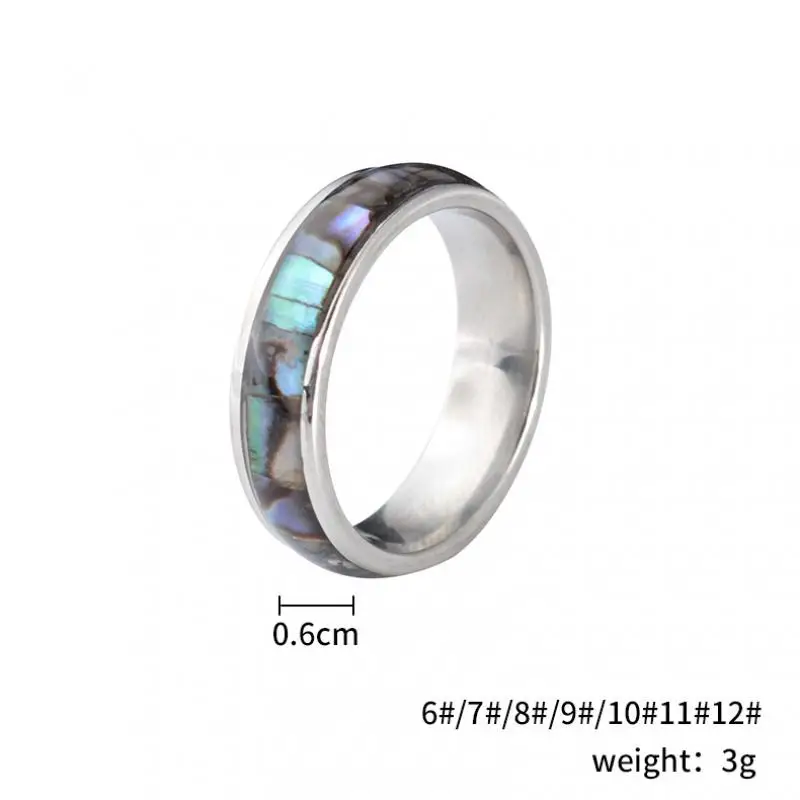 2019 Fashion Gold Anniversary Jewelry Gift Couple RingStainless Steel Ring Charm Titanium Inset Shell | Украшения и аксессуары