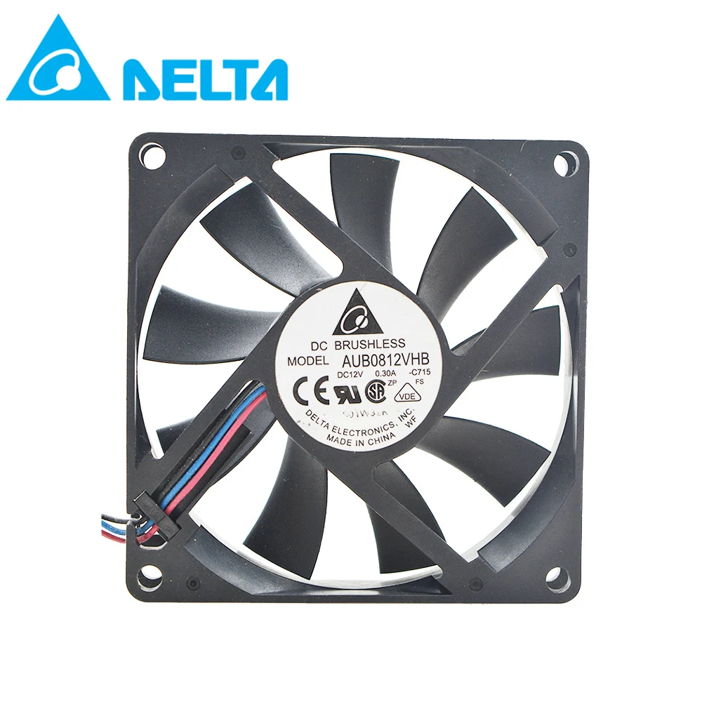 Ультратонкий Вентилятор охлаждения шасси для delta AUB0812VHB 8015 DC 12V 0.30A 8 см 80x80x15