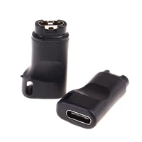 1pc black plastic usb ctype c to 4pin charging adapter for garmin fenix 55s5x6 forerunner 45