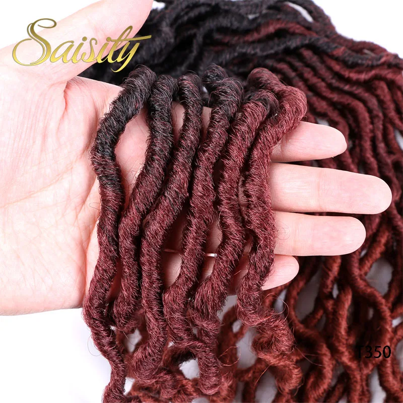 Синтетические Ombre Faux locs кудряшки для наращивания Saisity 18 дюймов вязанные крючком косички для наращивания волос 24 пряди
