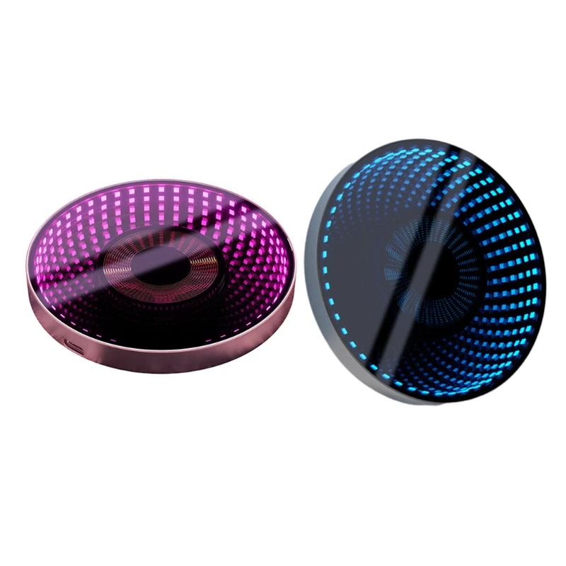 

F19E 3.7inch Multifunctional Portable Creative Wireless Charger Makeup Mirror with Lighting Effect Gifts