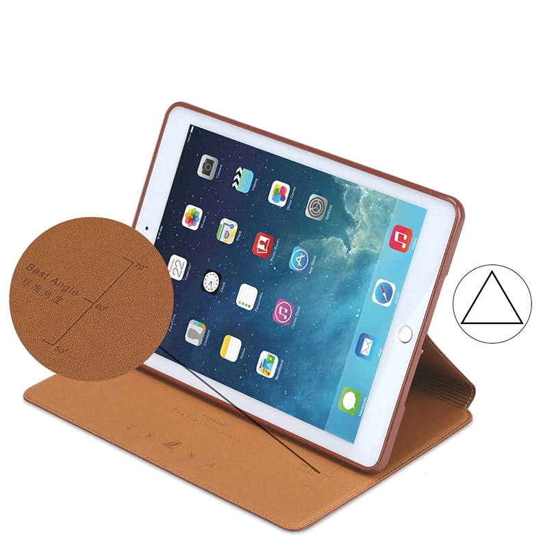 Кожаный чехол для, iPad 9,7 дюймов, A1893 и A1822 A1823, планшетный ПК, смарт, пробуждение, сон, подставка, защитный рукав, подарок