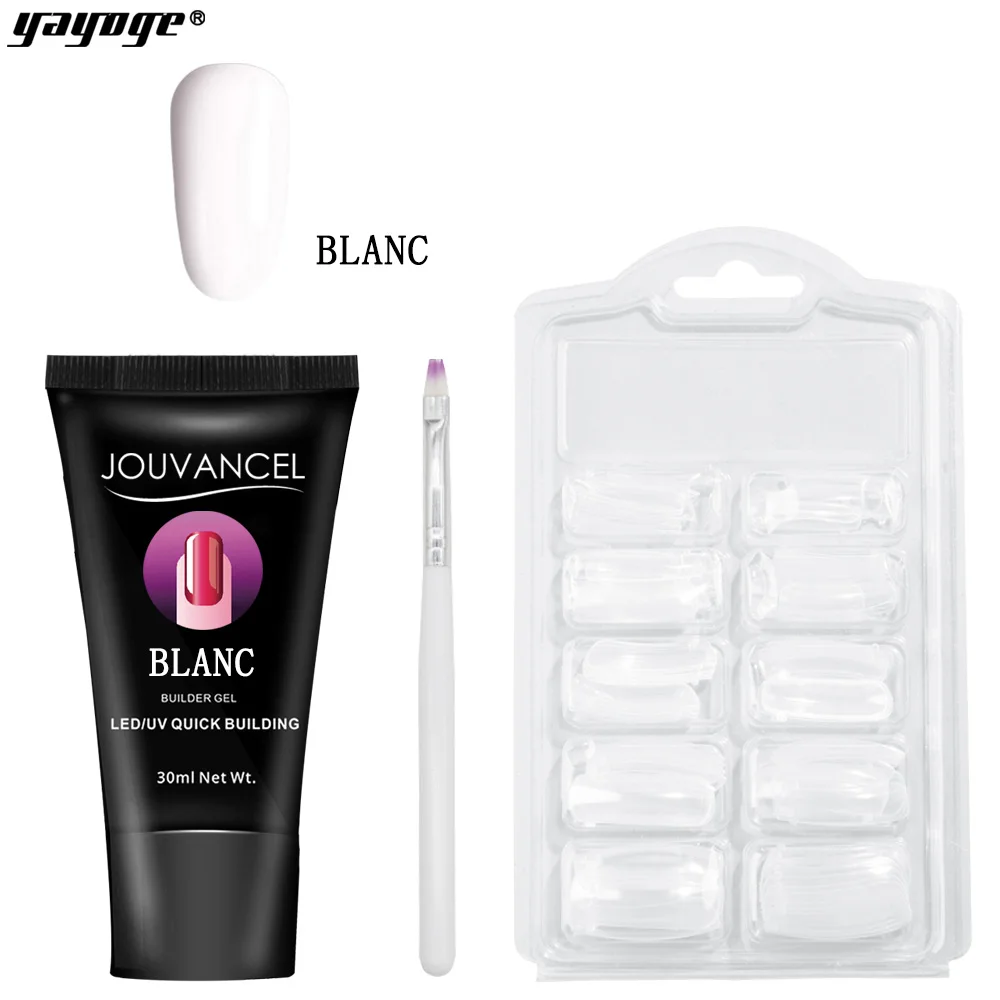 P16-Set01-white-A Прямая поставка YAYOGE полигелевый набор для ногтей с лампой УФ-Гель-лак для наращивания ногтей светодиодный полигелевый набор для ногтей - Цвет: P16-Set01-white-A
