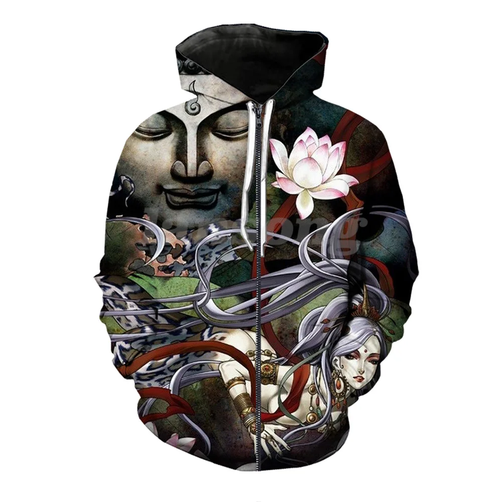

Buddha Fantasy 3d Print Sweatshirt/Zip Hoodies Men Harajuku Funny Pullover Jacket Streetwear Hip Hop Clothing Top