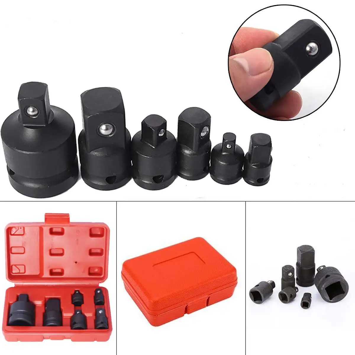 

6PCS Socket Convertor Adaptor Reducer 1/2 to 3/8 3/8 to 1/4 3/4 to 1/2 Impact Socket Adaptor for Car Bicycle Garage Repair Tool