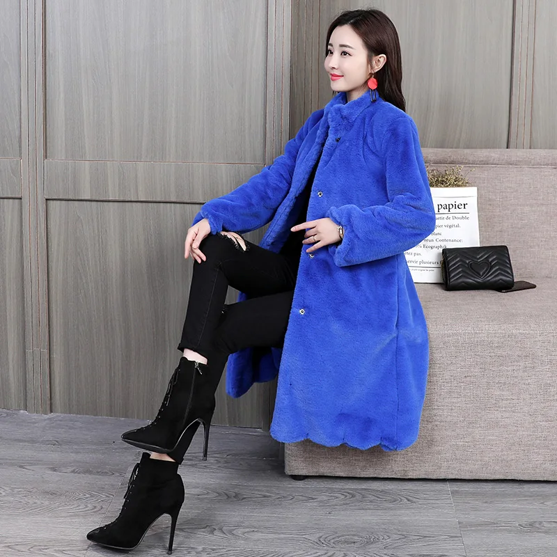 New Luxury Long 6XL Plus Size Factory Real Price Genuine Rabbit Real Fur Coat Women Fur Jacket New Winter