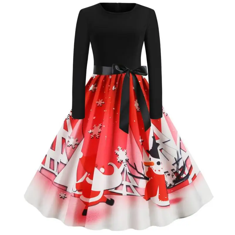 Горячая Распродажа 2020 весеннее и осеннее Новое Женское платье с круглым вырезом