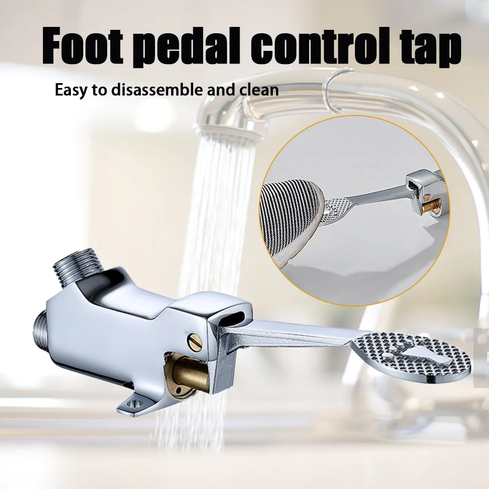 

Напольный ножной кран для ванной комнаты, медный смеситель с переключателем управления для раковины, с одним холодным краном, аксессуары дл...