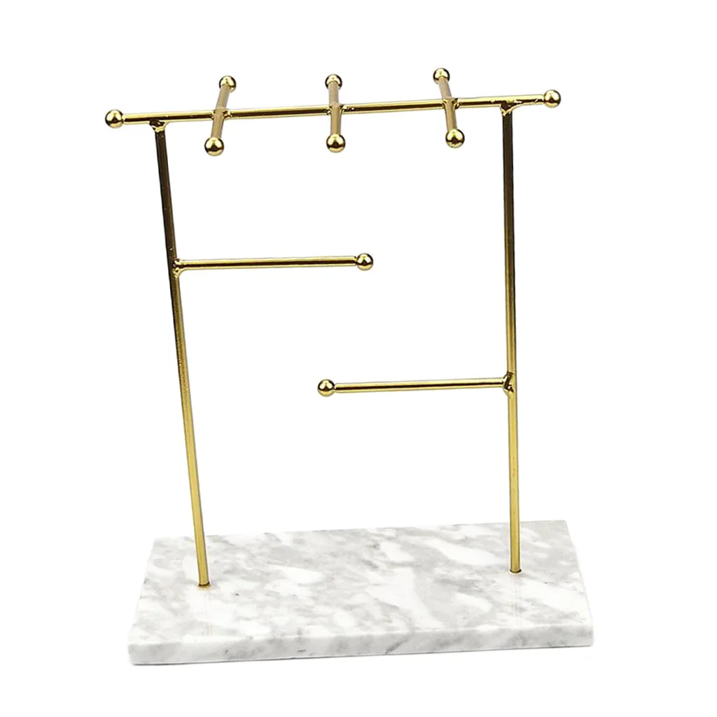 

Shop Metal Jewelry Necklace Earrings Toupee Display Rack Stand W/ Marble Base