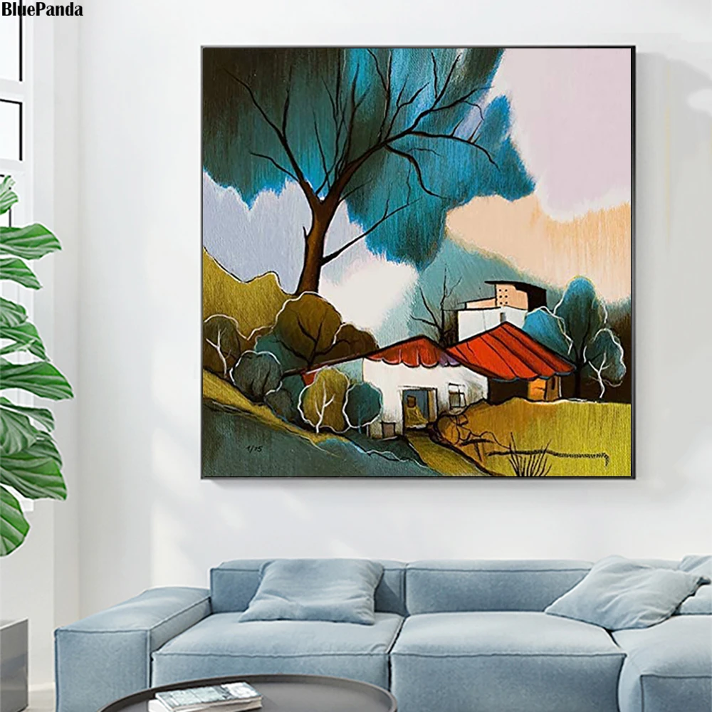 Itzchakes Tarkayes Old Village Figure Poster Painting On Canvas Bedroom Wall Art Decoration Pictures Home Decor