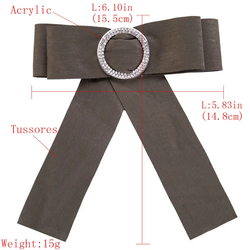 Трендовые большие круглые стразы броши бант булавка лента цветок ткань женские