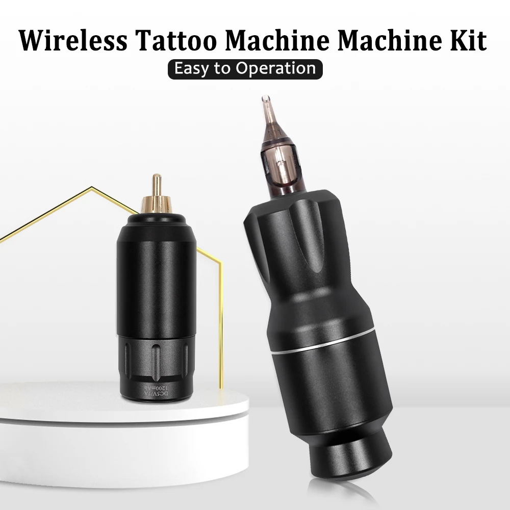 

Portable Tattoo Machine Kit Quiet 6W Coreless Motor RCA Rotary Short Tattoo Pen with Wireless Tattoo Power Supply for Tattoo PMU