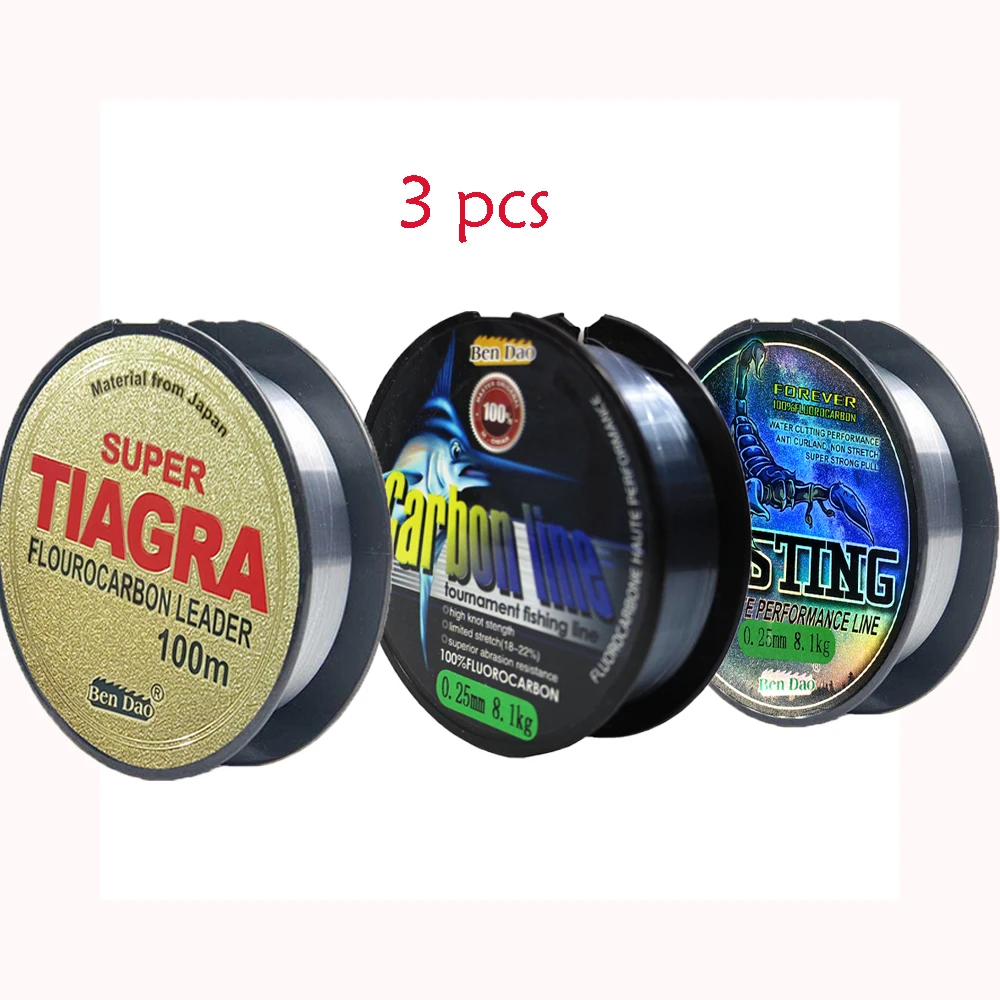 3 шт. 100 м фторуглеродное покрытие японское сырье сверхпрочная леска для морской