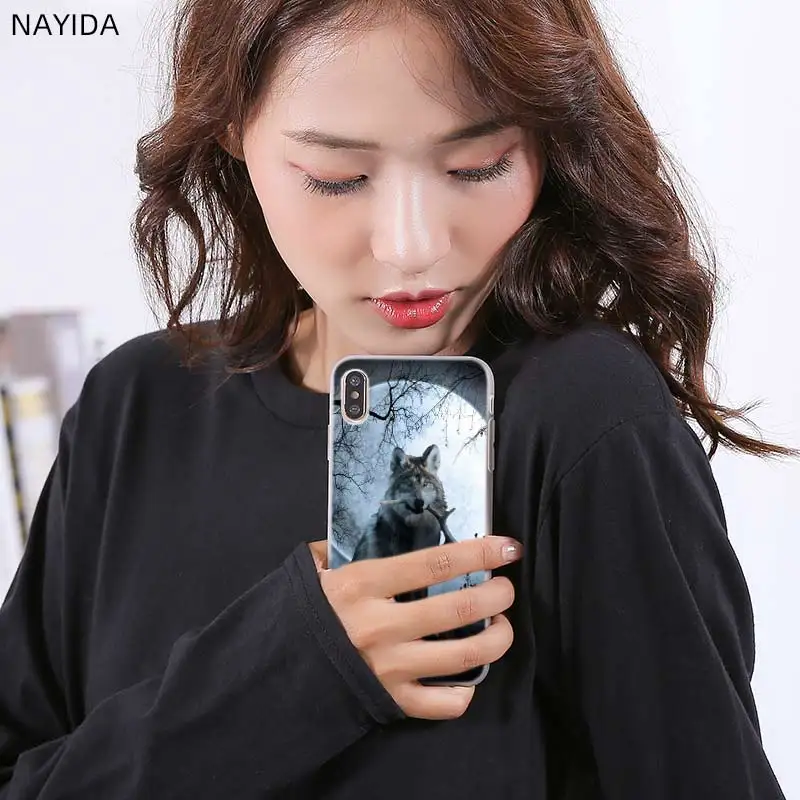 Мягкий чехол для Huawei Honor 30 20 Pro 10 9 Lite 30s 10i 9a 8a 7a X10 8x с подвеской в виде волка |