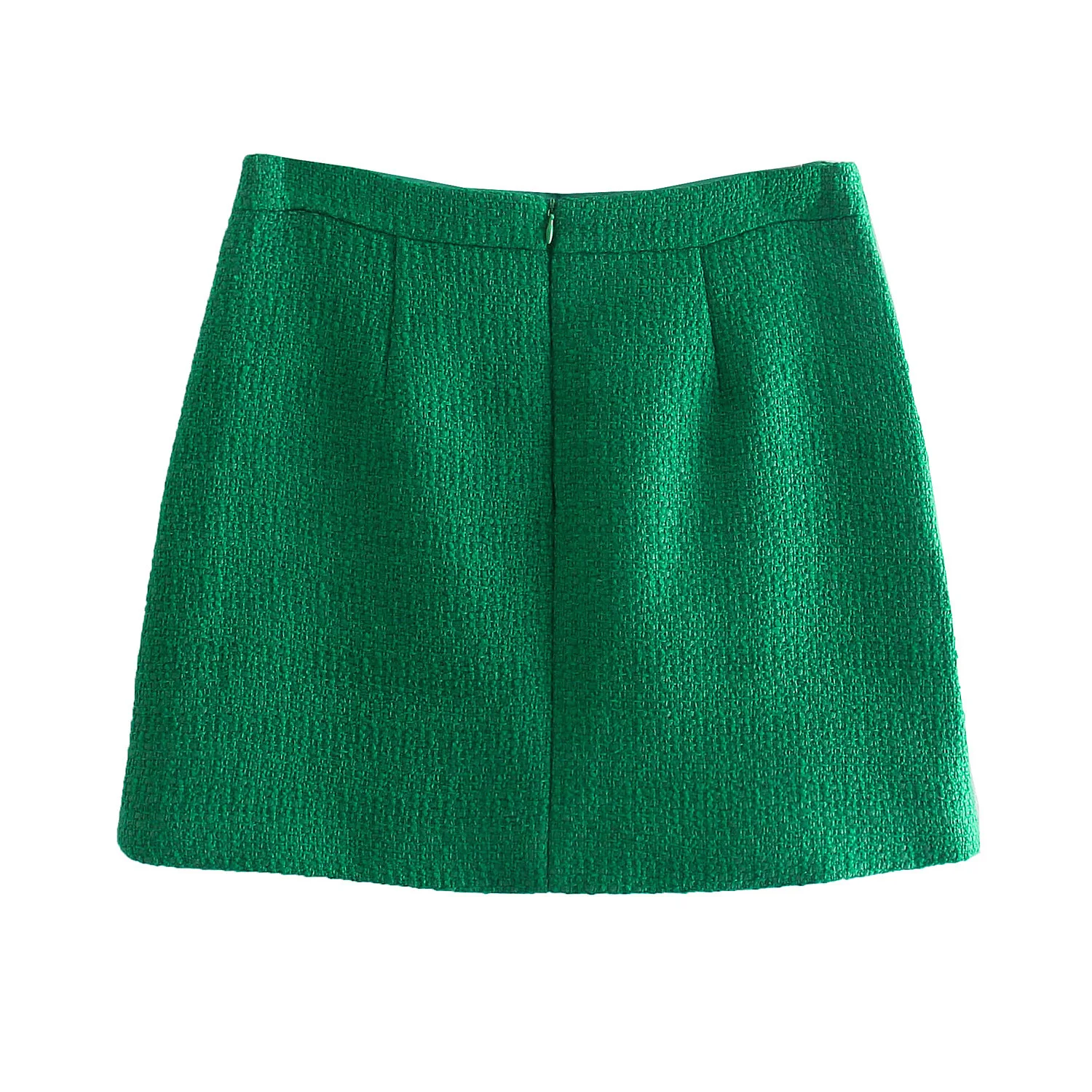 Женская короткая шерстяная юбка зеленая в европейском и американском стиле 2021 1881