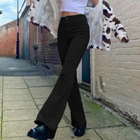 autumn black stretch skinny jeans woman high waist flare denim pants 3 colors classic fashion y2k casual vintage jean femme