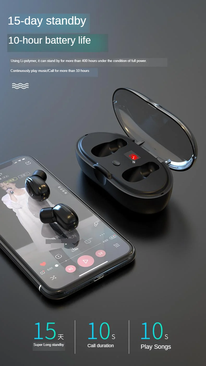 Стиль, модель W23TWS, Bluetooth наушники, беспроводной цифровой дисплей,, Phase 5,0, программа, высокое качество, наушники Sup