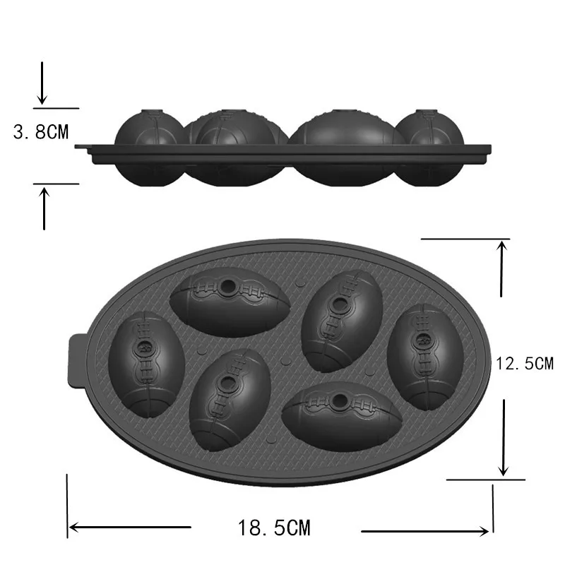 Форма для кубика льда 3D стерео форма регби ледяной шарик мороженого силиконовая