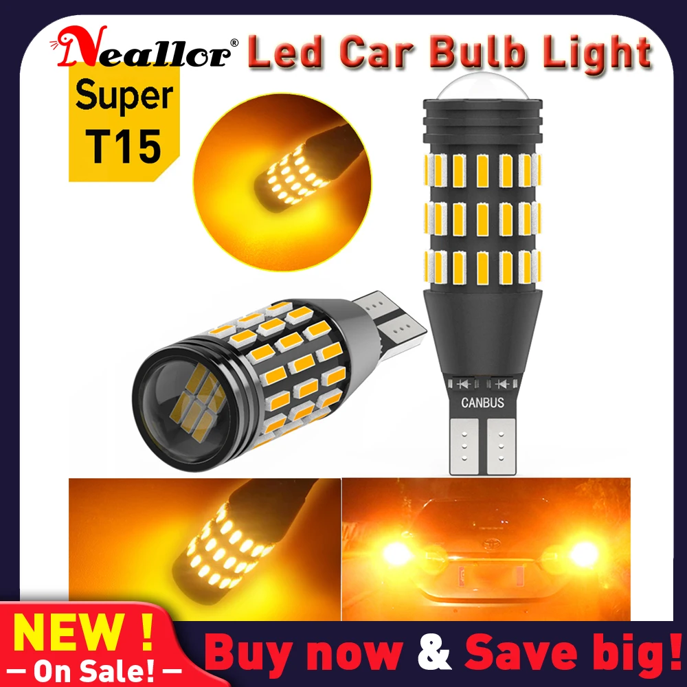 

2x Car LED Bulb T15 W16W 912 921 LED Signal Light Super Bright White 4014 SMD Canbus No error DC12V Reverse Parking Back Lamps