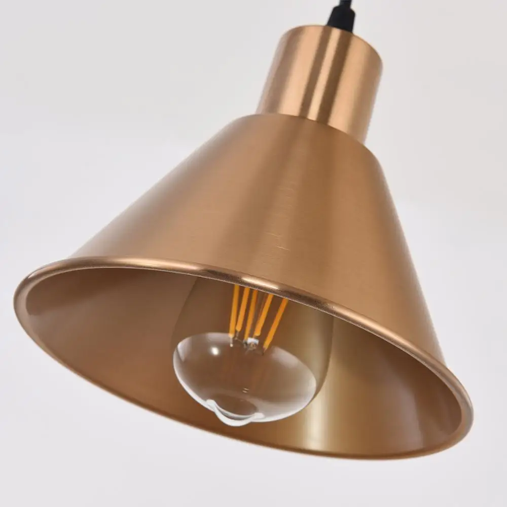 

ZISIZ Retro Pendant Lights Dinning/Bed Room Metal Vintage Pendant Lighting LED Bulbs Hanging Light Gold Lampshade Loft Lamp