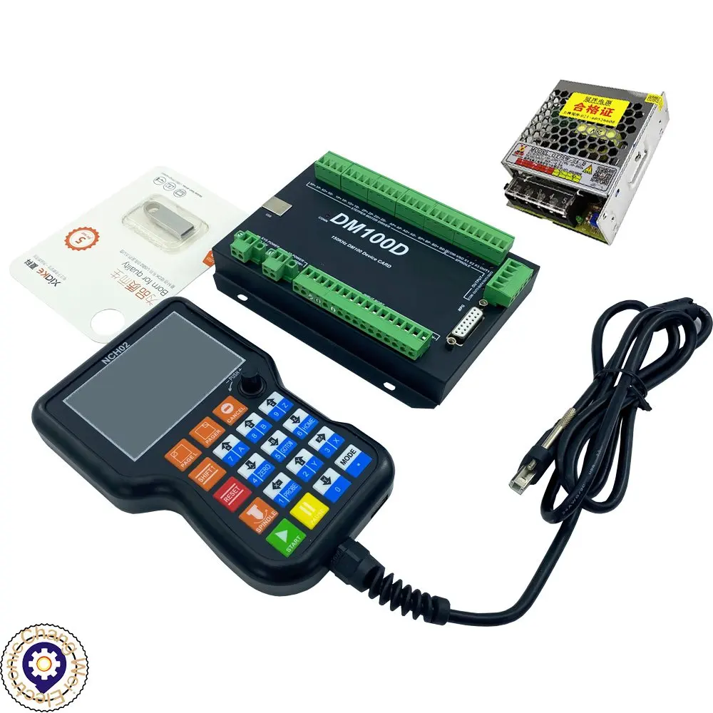 NCH02 CNC ручка Motion контроллер mach3 3/4/5 оси 125 кГц импульсный + 24V 75W MEANWELL источник