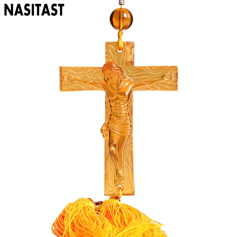 Украшение для автомобиля с Иисусом подвеска кристаллом в виде распятия крест