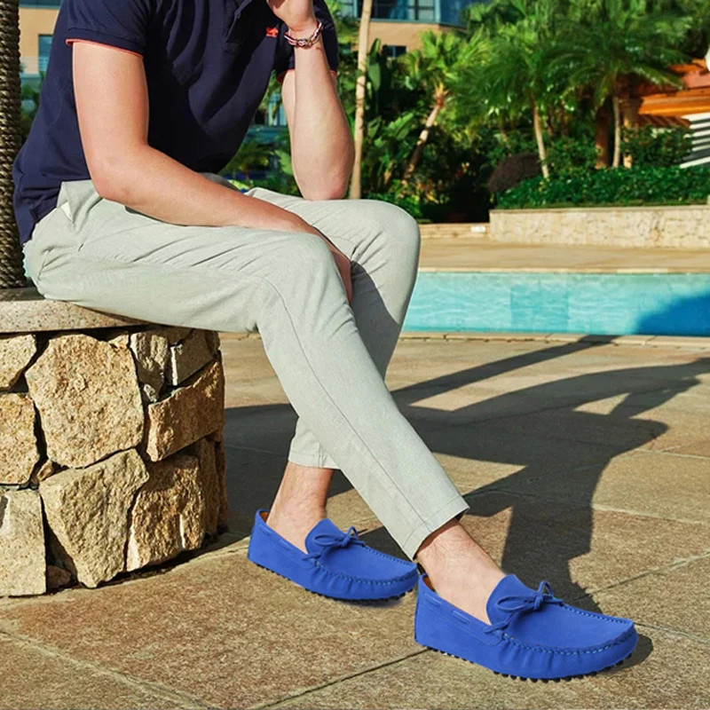 Мокасины мужские из натуральной кожи 12 цветов мягкие для вождения лета размер 38-46