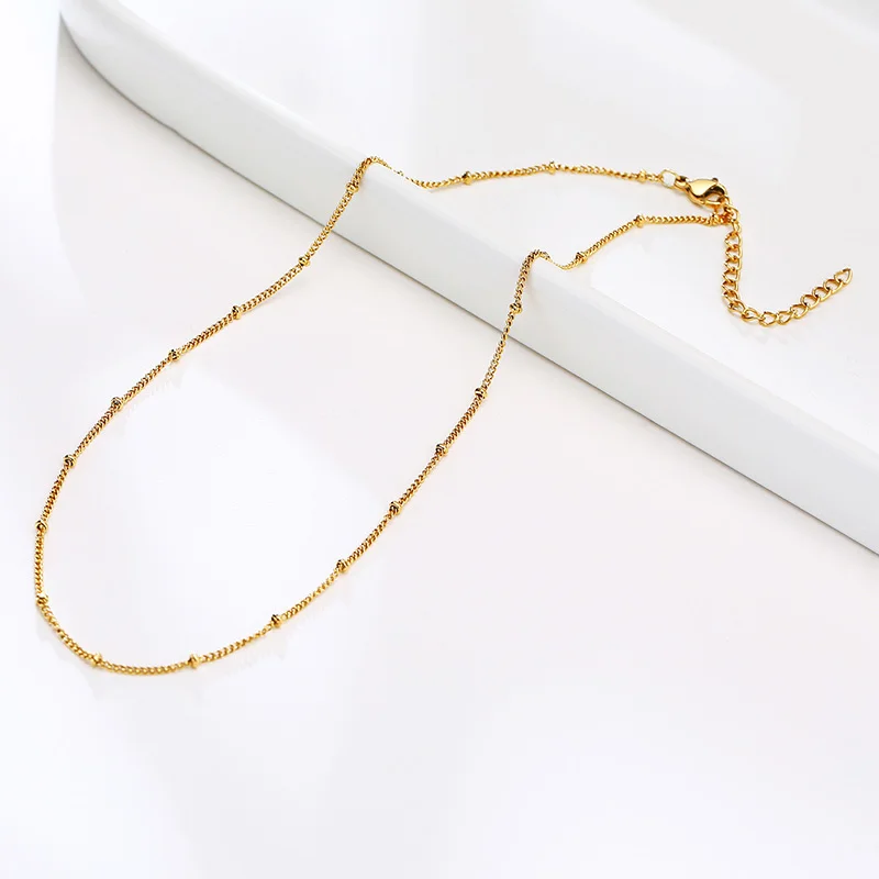 

Vnox Minimalist Simple Chain Necklaces for Women, Gold Color Stainless Steel Choker, Elegant Party Wedding Jewelry