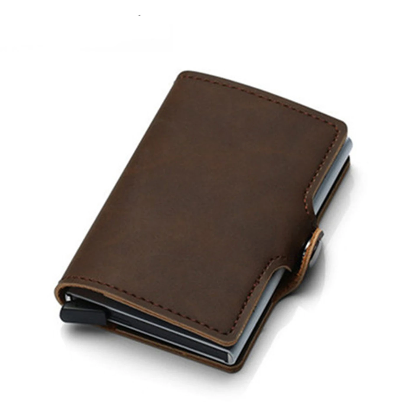 BISI GORO 2021 Wallet PU Leather Card Case Women and Men RFID Credit Holders Hasp Vintage Business ID Holder Single Box | Багаж и сумки