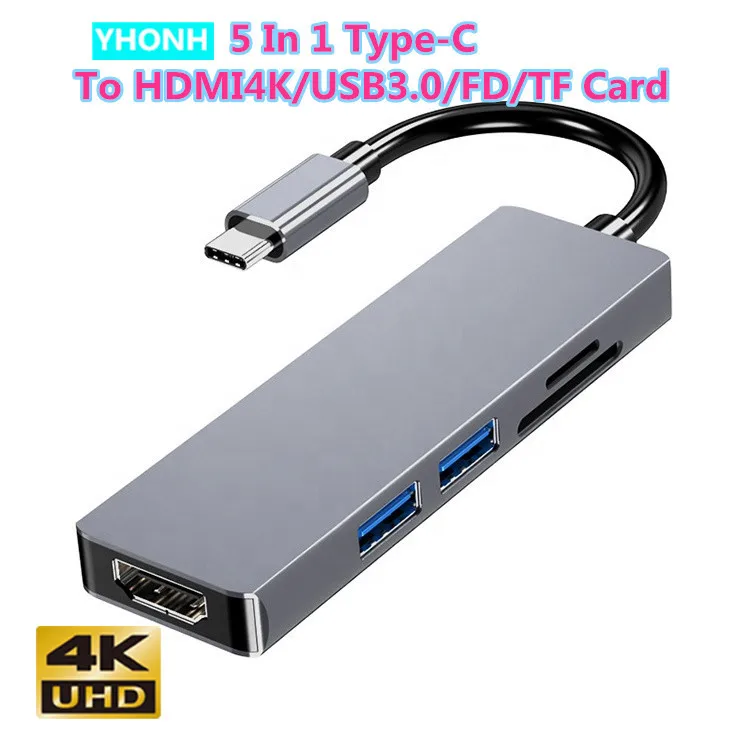 5 в 1 адаптер для чтения Micro SD/TF карт MacBook Samsung Galaxy S9 S8 Huawei P20 Pro Type C USB 3 0 концентратор