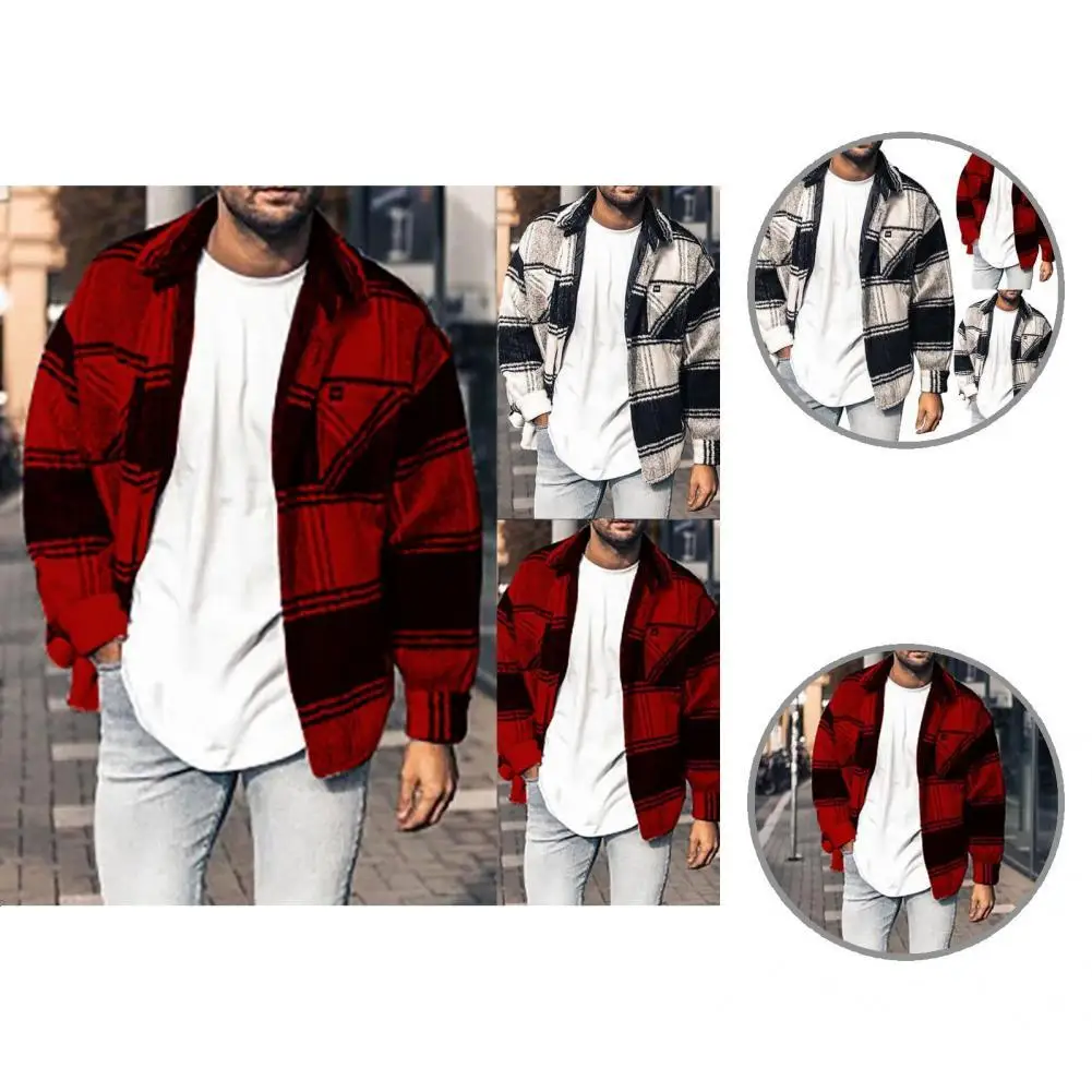 

Casual Chic Gentleman Vintage Coat Cotton Blend Men Jacket Button Closure for Party