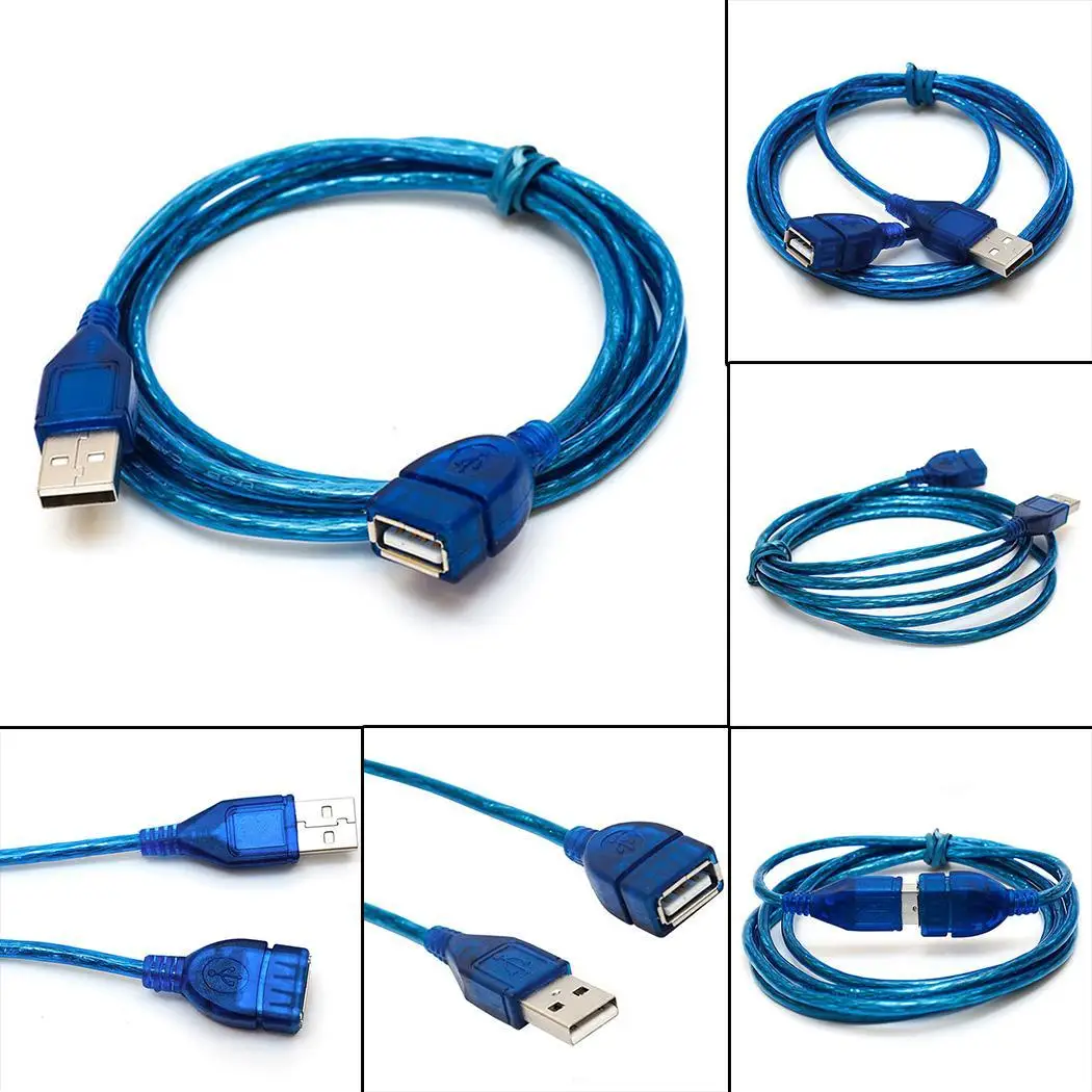 USB 2 0 A папа-мама около 1 5 м/59 дюйма синий удлинитель для передачи данных