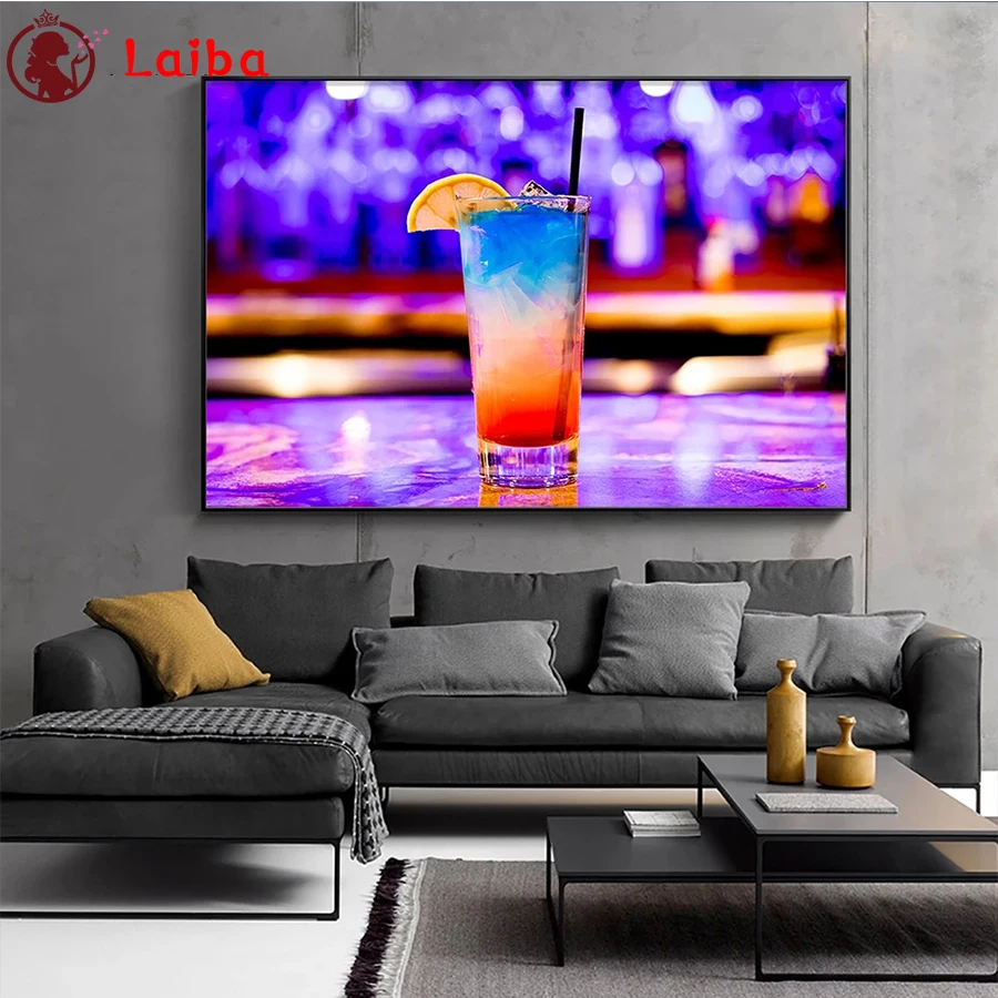 

5D DIY Diamond Painting Modern art, colorful drinks, bar restaurant decoration cross stitch full square/round diamond mosaic