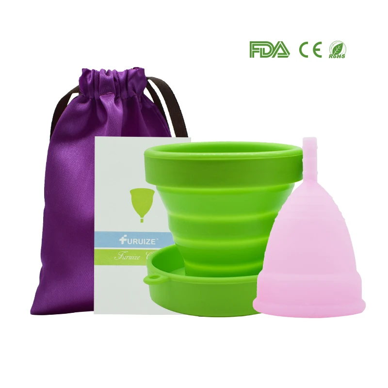 Прозрачный 1pcs Menstrual Cup and 1pcs Sterilizer Cup Sterilizing Collapsible Cups to Clean Copa Menstrual Recyclable Foldable Cup - Цвет: Прозрачный