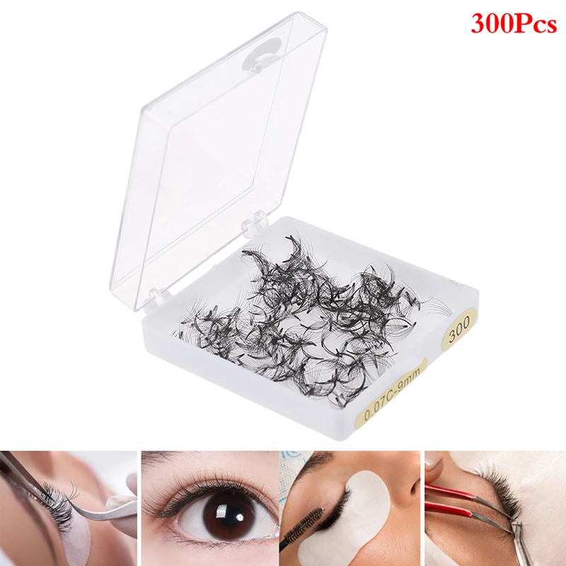 

300 шт., накладные норковые ресницы для наращивания, 0,07c-9 мм