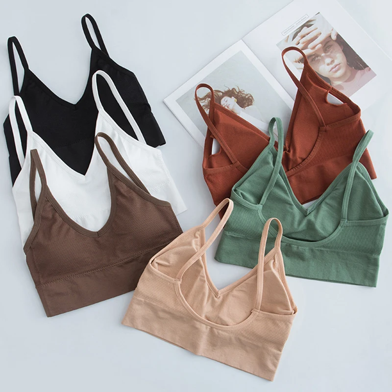 

3Pcs Women Tank Crop Top Seamless Underwear Female Crop Tops Sexy Lingerie Intimates Fashion With Removable Padded Camisole