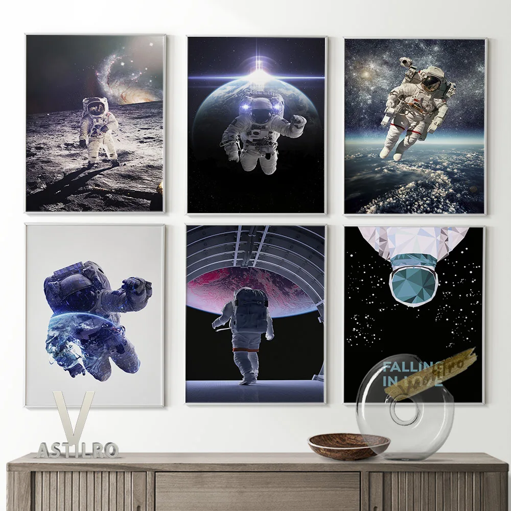 

Astronaut Universe Expedition Science Fiction Poster Space Galaxy Planet Art Prints Astrophile Gift Modern Kids Room Wall Decor