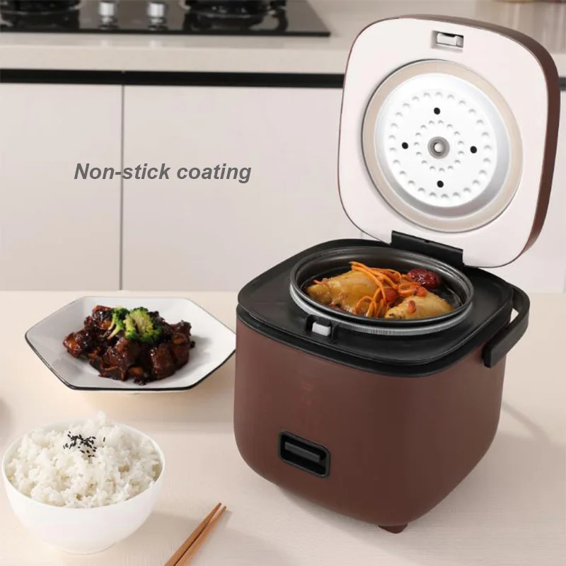 

220V 1.2L Cute Mini Rice Cooker Small 1-2 Person Rice Cooker Household Single Kitchen Small Household Appliances WIth Handle