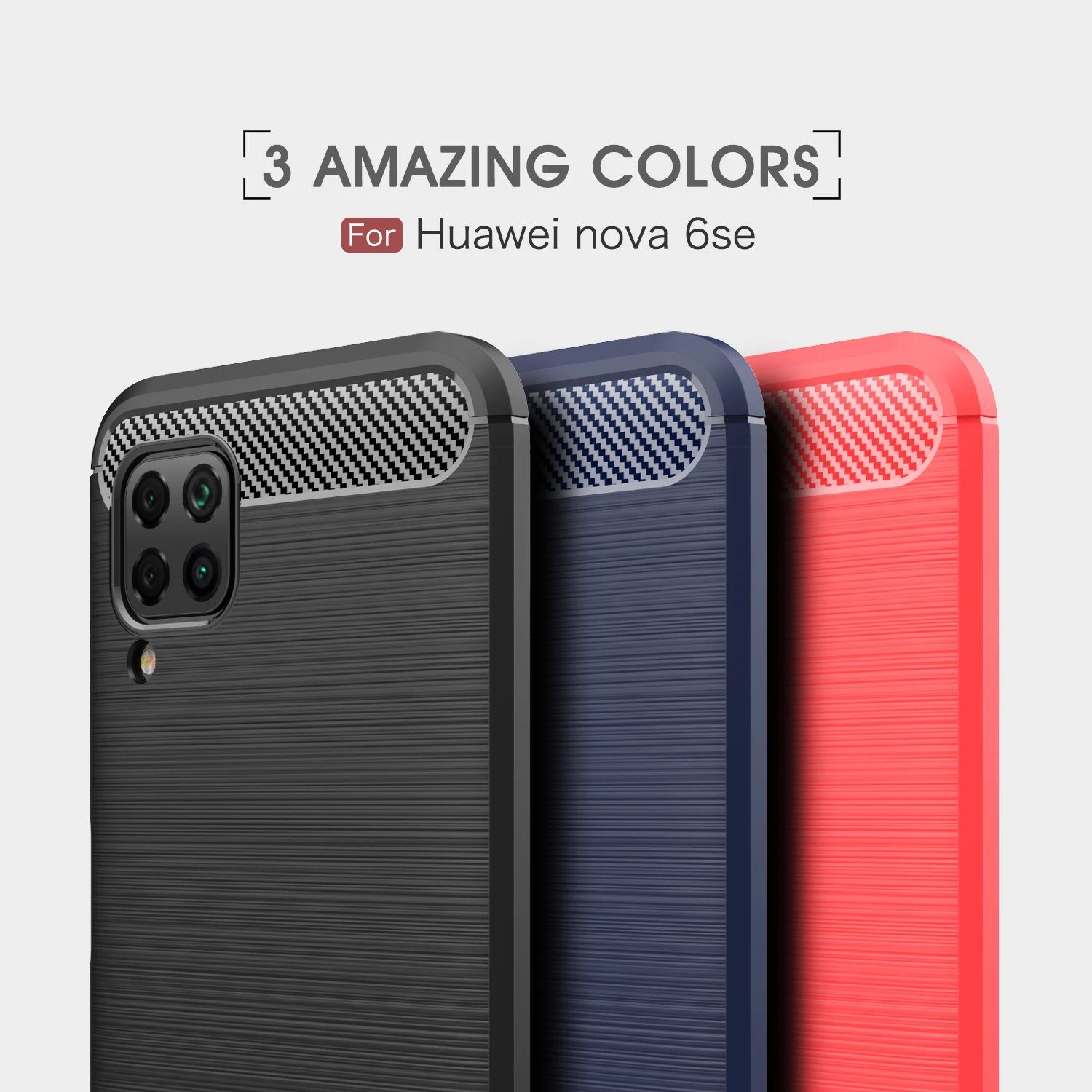 

Business Shockproof Carbon Fiber Phone Case For Huawei Nova 6 SE 5T 5Z 7I 5I 5 Pro Fashion Silica Gel Soft Protection Case Cover