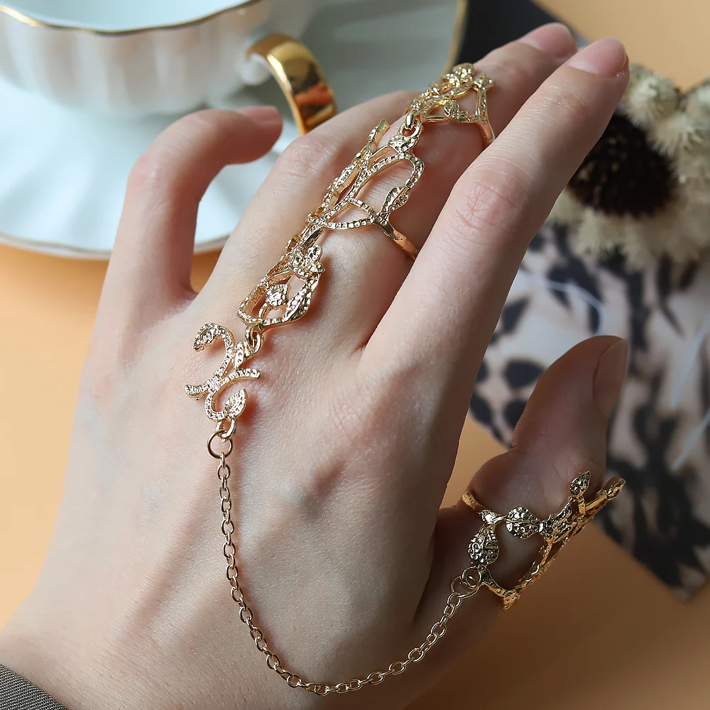 Модное женское золотистое свадебное регулируемое металлическое Золотое