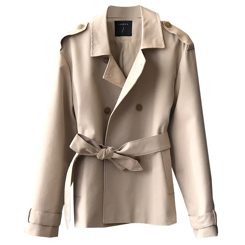 

2020 New Autumn Women Clothes Elegant Souble Breasted Female Windbreaker Solid Color Long Sleeve Casual Trench Coat Outwear