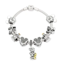 disney cartoon mickey minnie mouse love bracelet diy luxury bead bracelet fashion bangles for women bracelet birthday xmas gifts