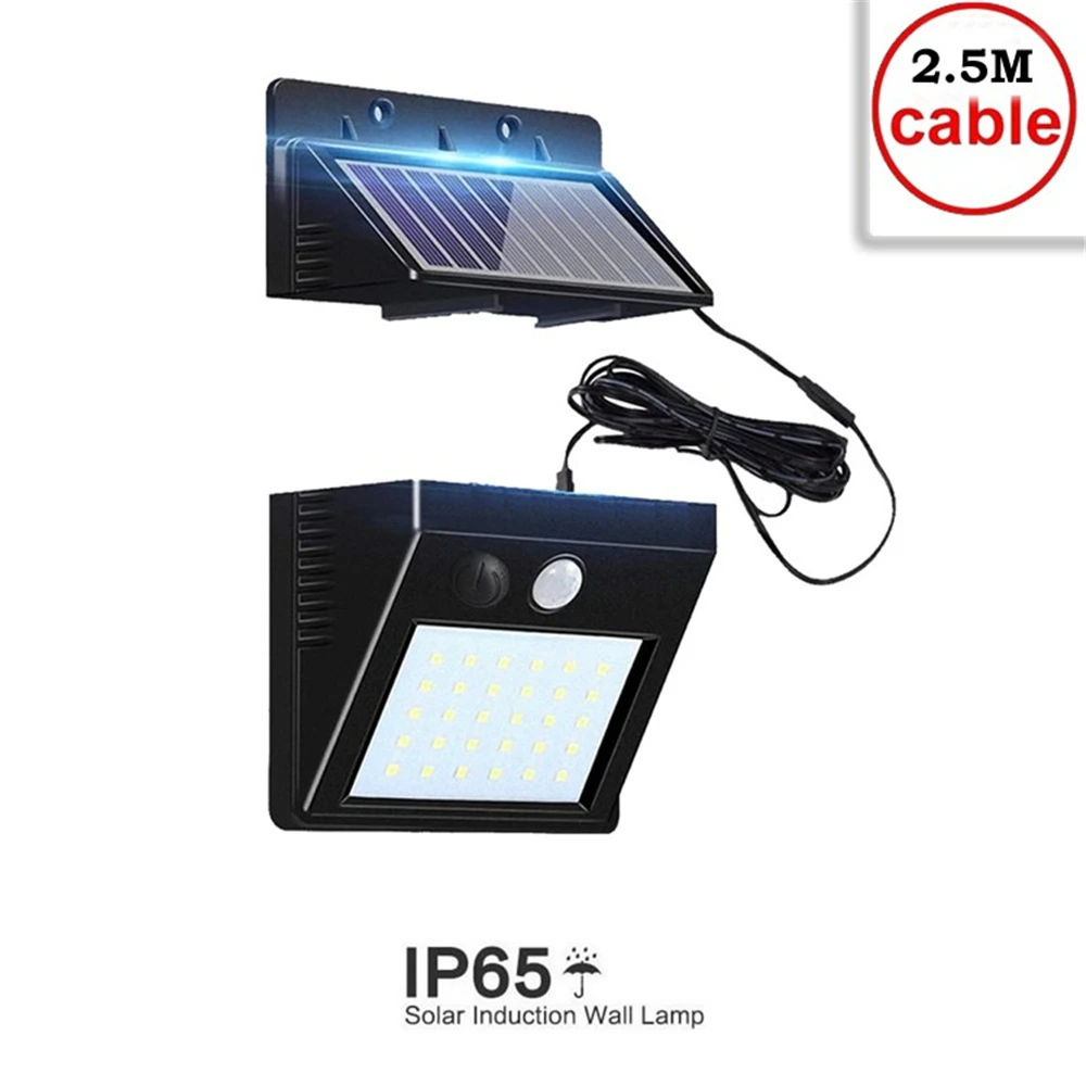 Светодиодный солнечный Мощность движения PIR Сенсор настенный светильник 30