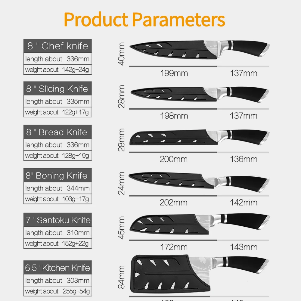 XYj набор кухонных ножей из нержавеющей стали профессиональный нож 8 'ɷ'' 6