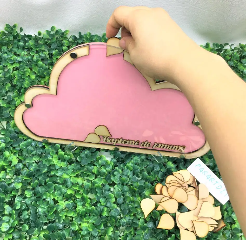 Индивидуальные деревенские деревянные Свадебные облака Гостевая книга Drop Box