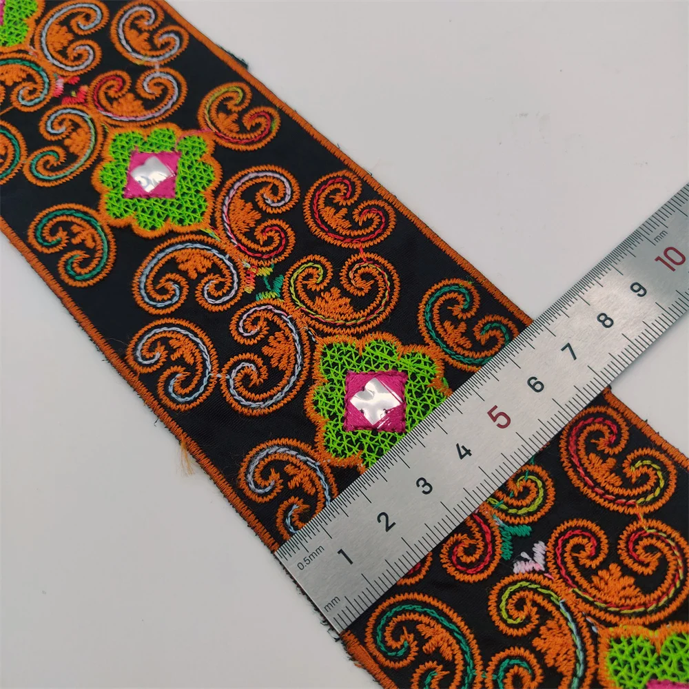 1 ярд разноцветные нитки вышитые блестки тесьма шириной 6/7 5 см блестящая отделка