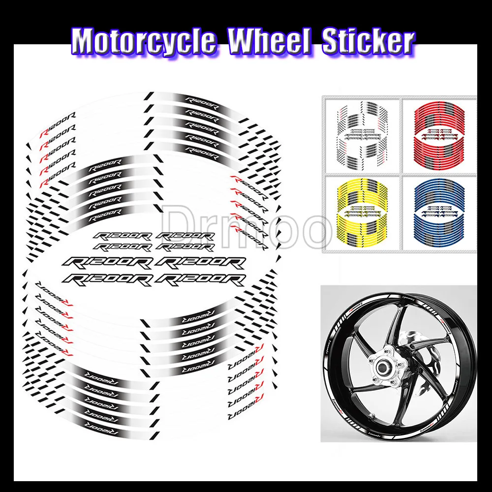 

New Motorcycle High Quality 17 Inch Wheel Decal Reflective Laminated Waterproof Tape Stickers For BMW R1200R R1200 R
